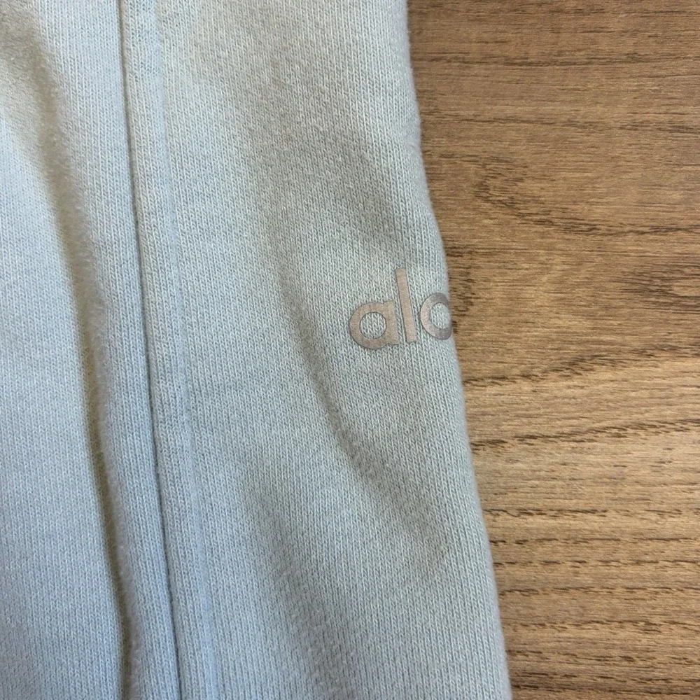 Alo Yoga Womens High Waist Free Time Straight Leg Sweatpants In Chalk Blue S